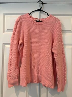 Women’s Crewneck Textured Pink Sweater